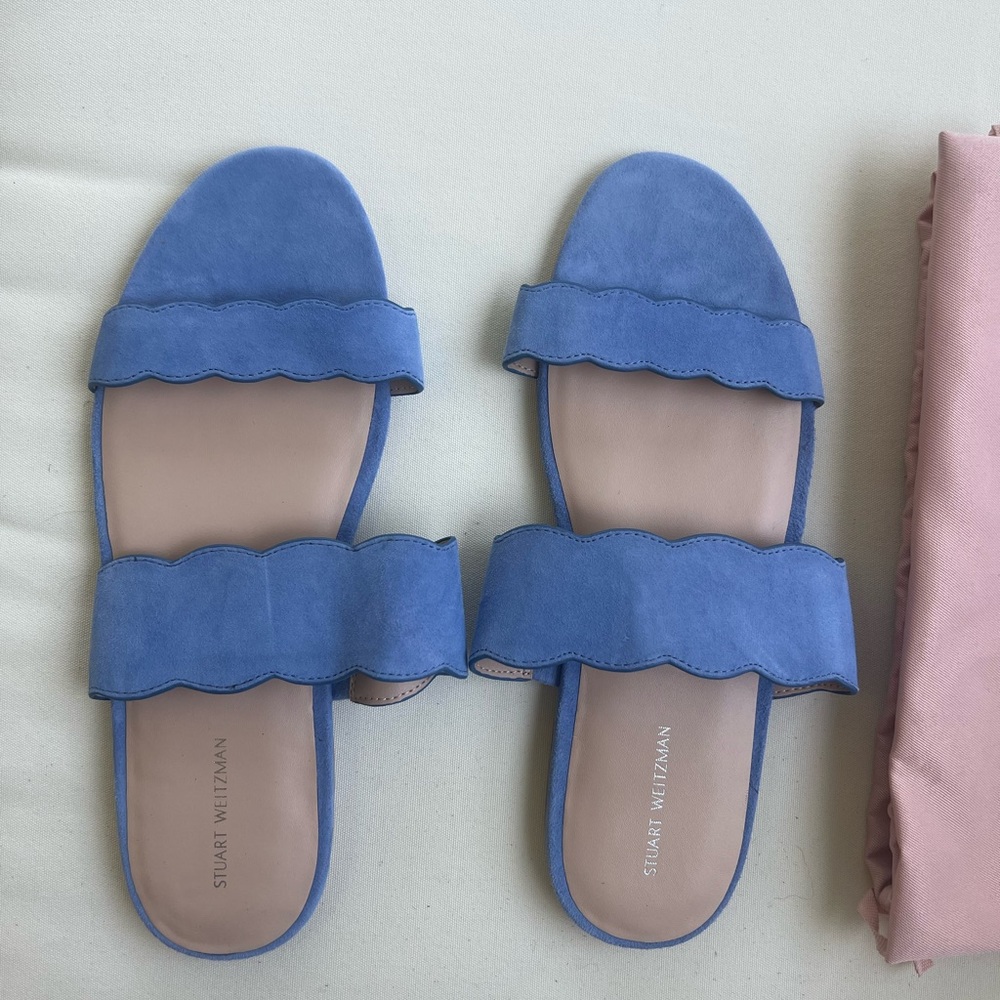 Stuart Weitzman Blue Minimalist Sandals